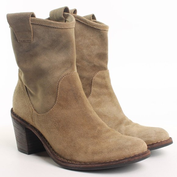 FIORENTINI + BAKER Block Heel Boots Bootie Size EU 39 US 9 Green/Taupe - Picture 3 of 16